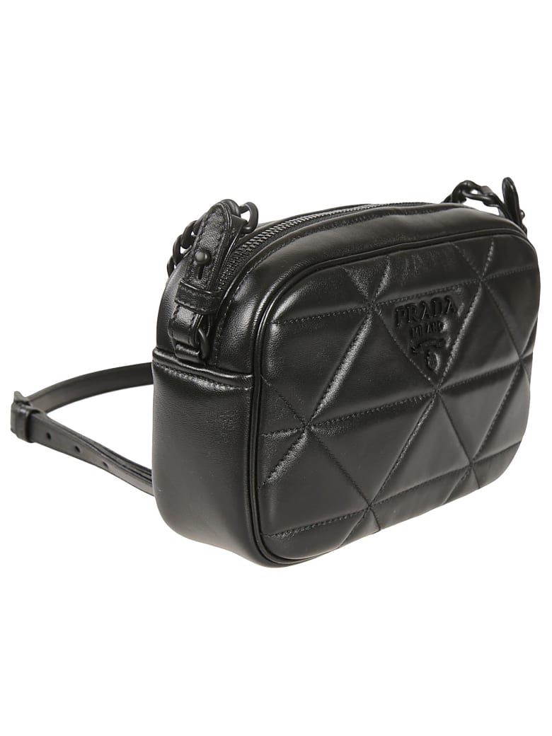 prada logo quilted shoulder bag