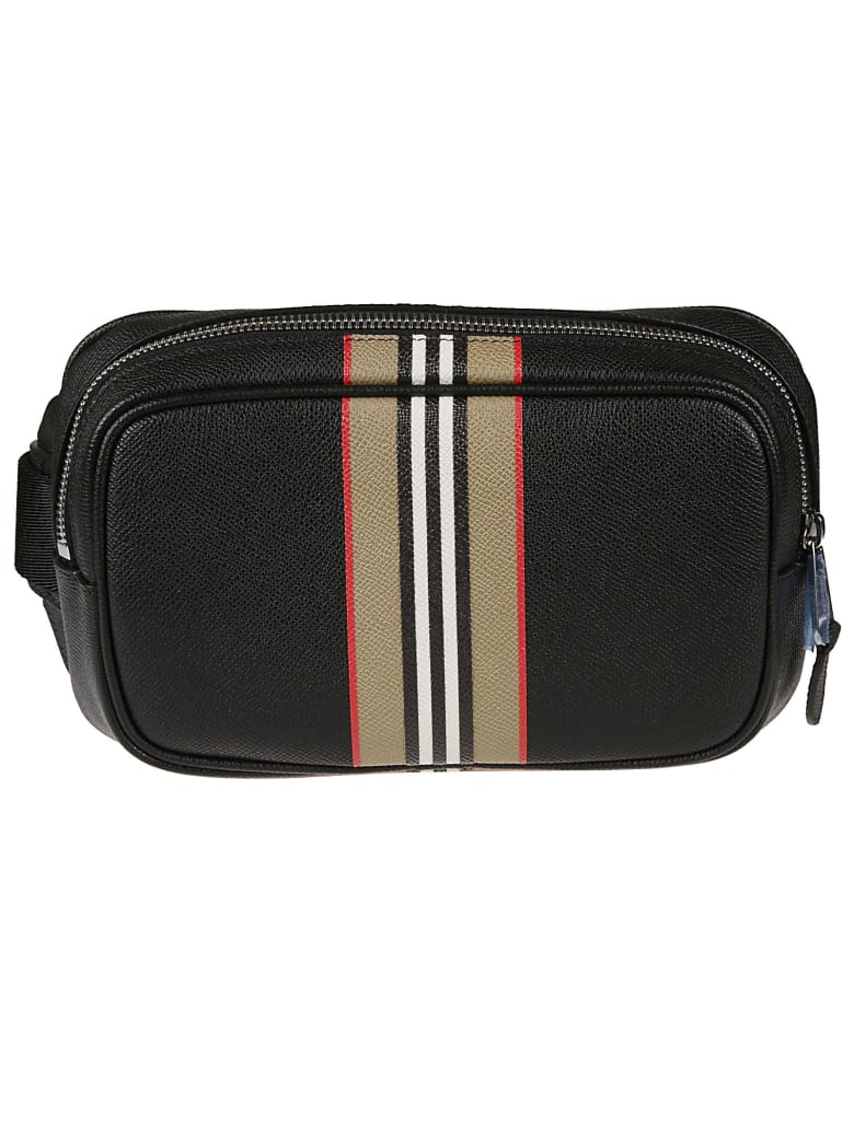 Burberry Zip-around Check Detail Belt Bag - Black
