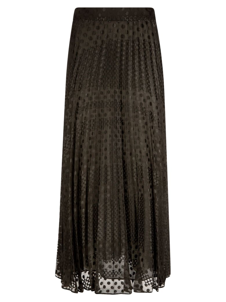 Emporio Armani Polka-dot Pleated Lace Skirt - Nero