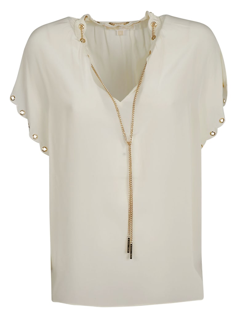 michael kors blouse with gold chain