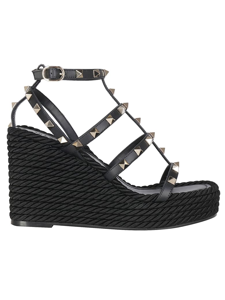 valentino wedges black