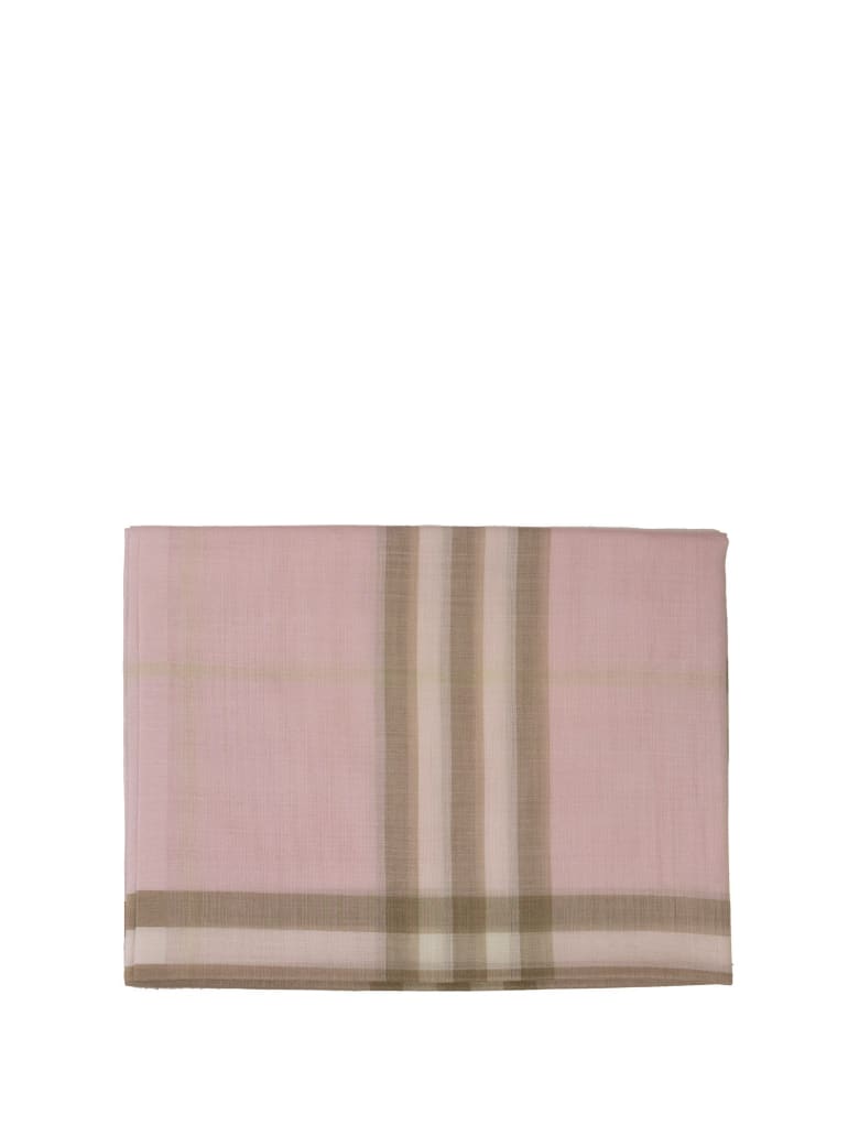 Burberry Lightweight Check Wool Silk Scarf - Beige