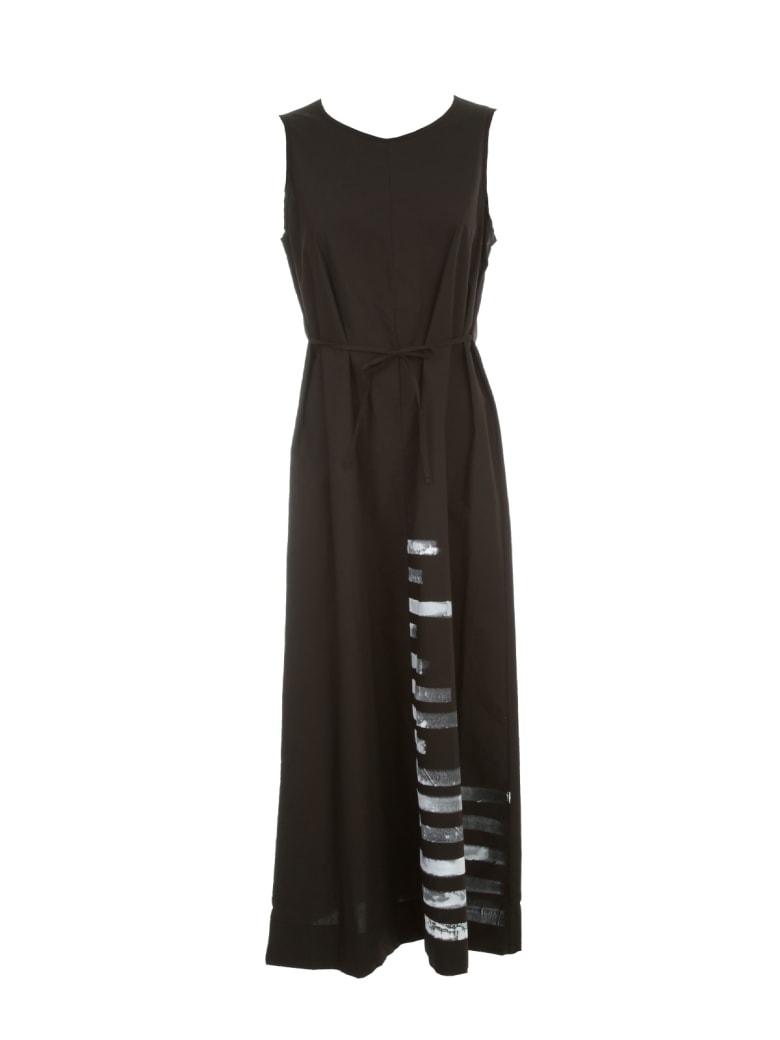 Maria Calderara Dress W/s Crew Neck Hand Painted Cotton - Black Milk