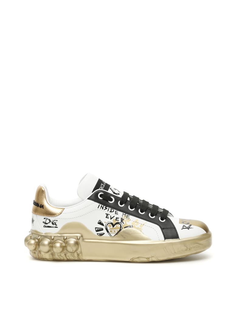 gold dolce and gabbana sneakers