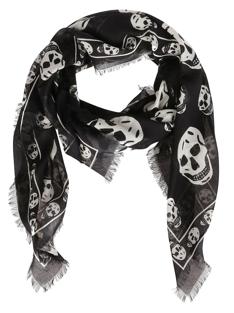 Alexander McQueen Black Modal-silk Blend Scarf - Black