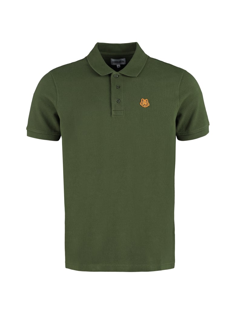Kenzo Cotton-piqué Polo Shirt - green