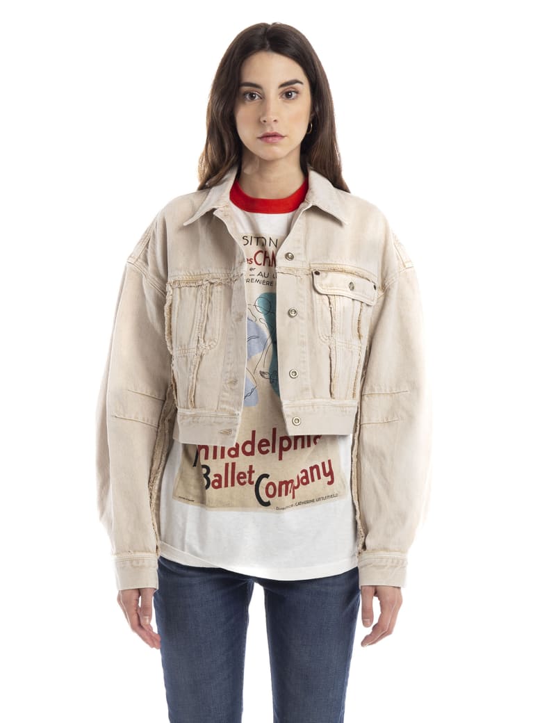 Acne Studios Cropped Denim Jacket - Almond Brown