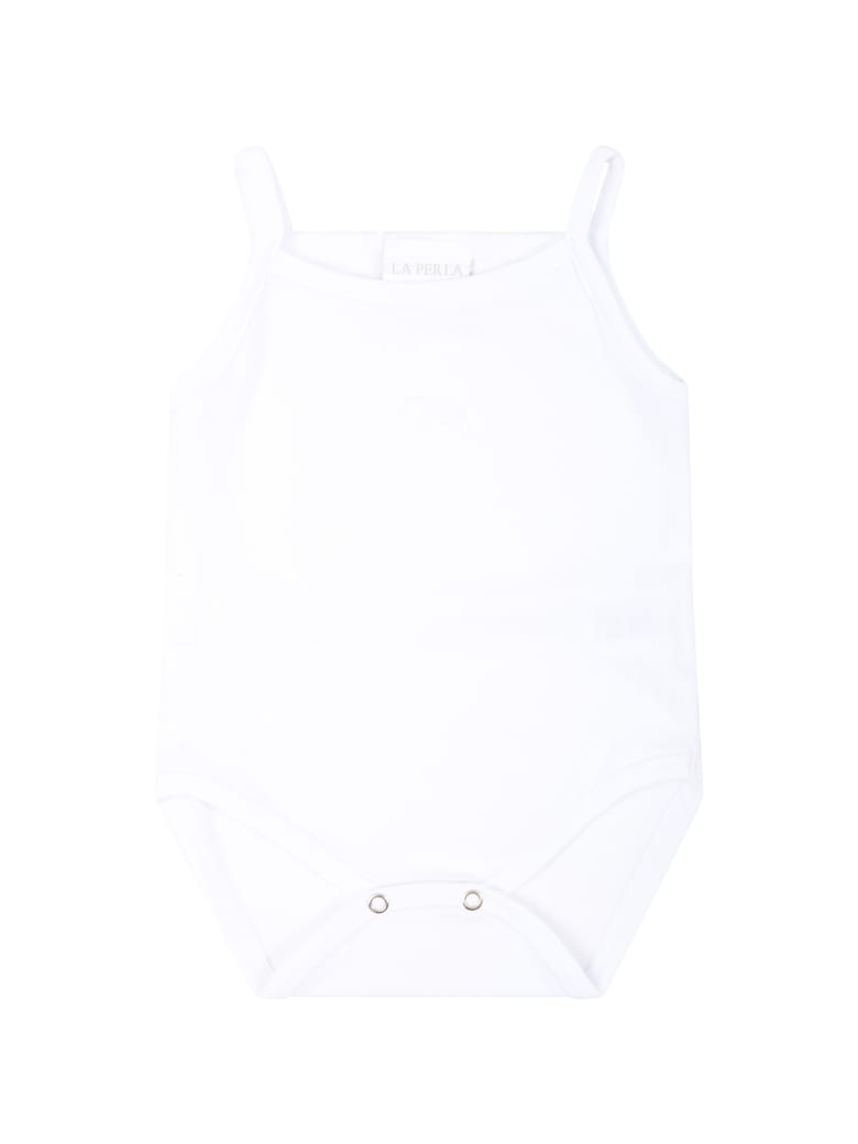 La Perla White Body For Babykids With Logo - White