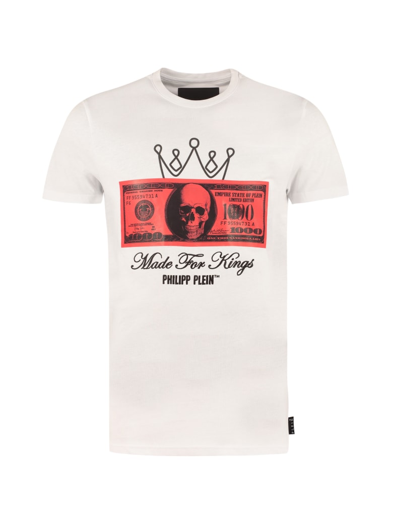 Philipp Plein Printed Cotton T-shirt - White