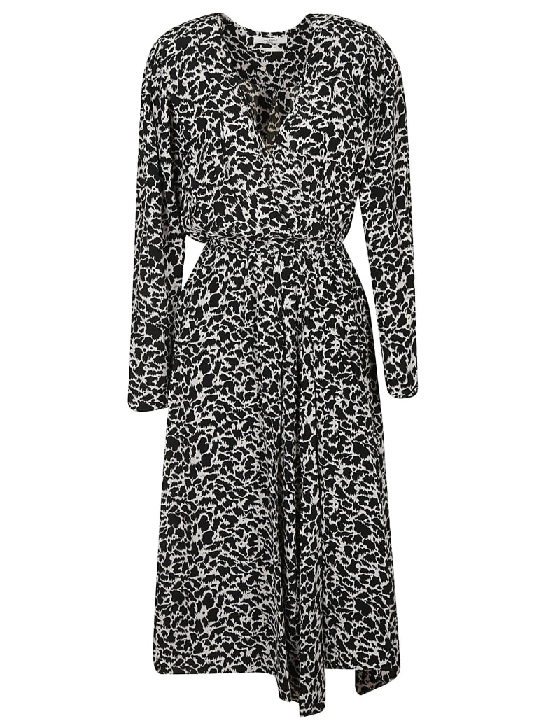 Isabel Marant V-neck Printed Long Dress - Black