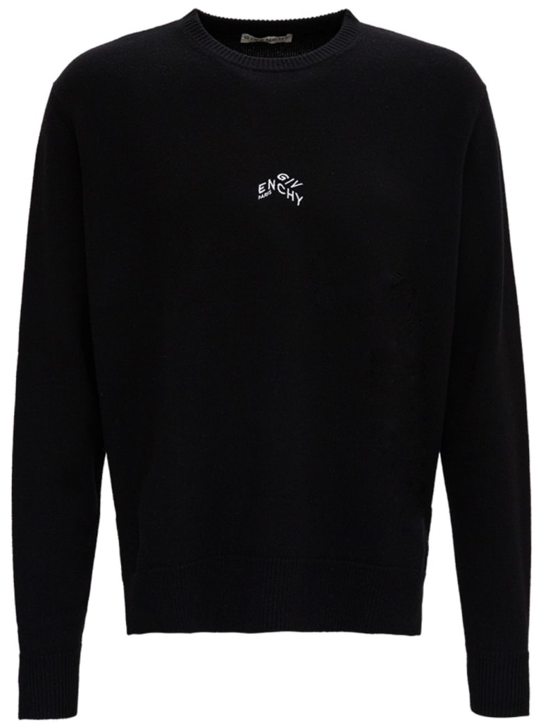 Givenchy Cashmere Sweater With Logo Print - Black