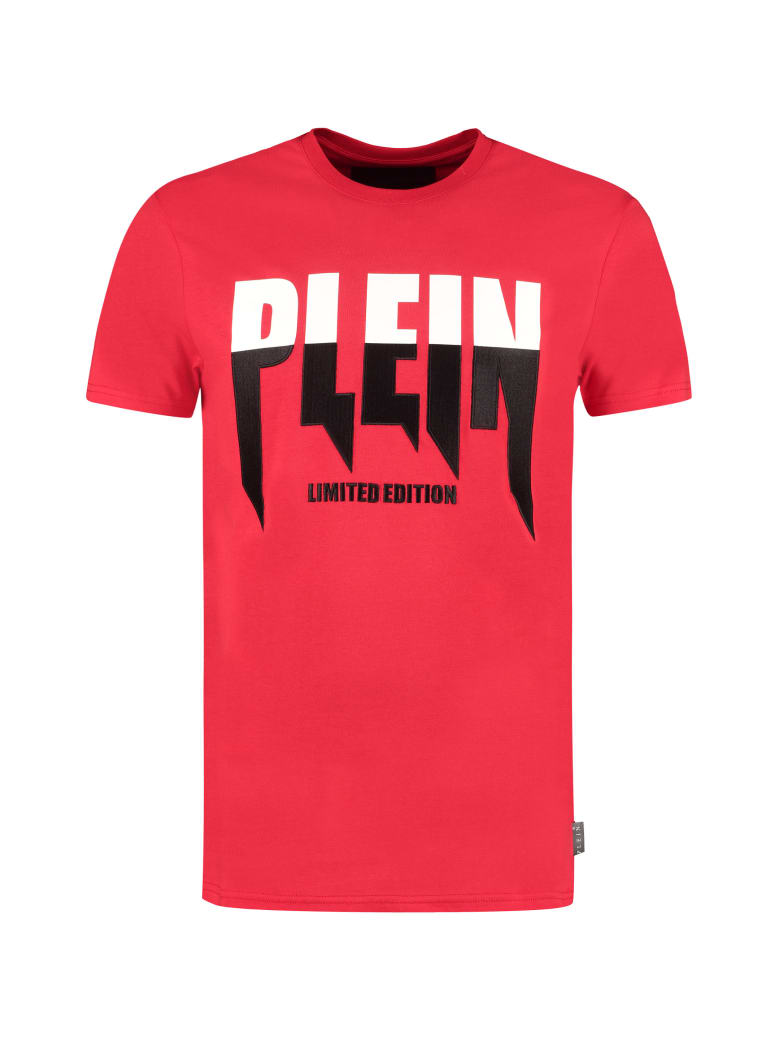 Philipp Plein Logo Print Cotton T-shirt - red