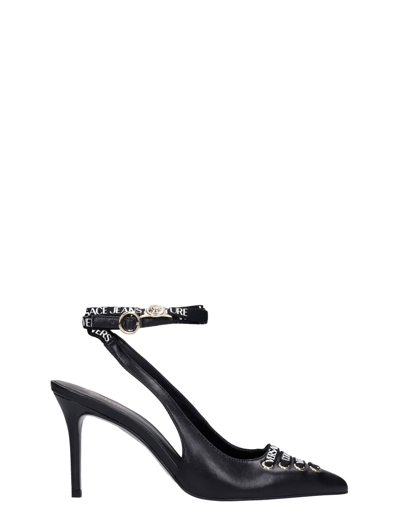 Versace Jeans Couture Pumps In Black Leather - black