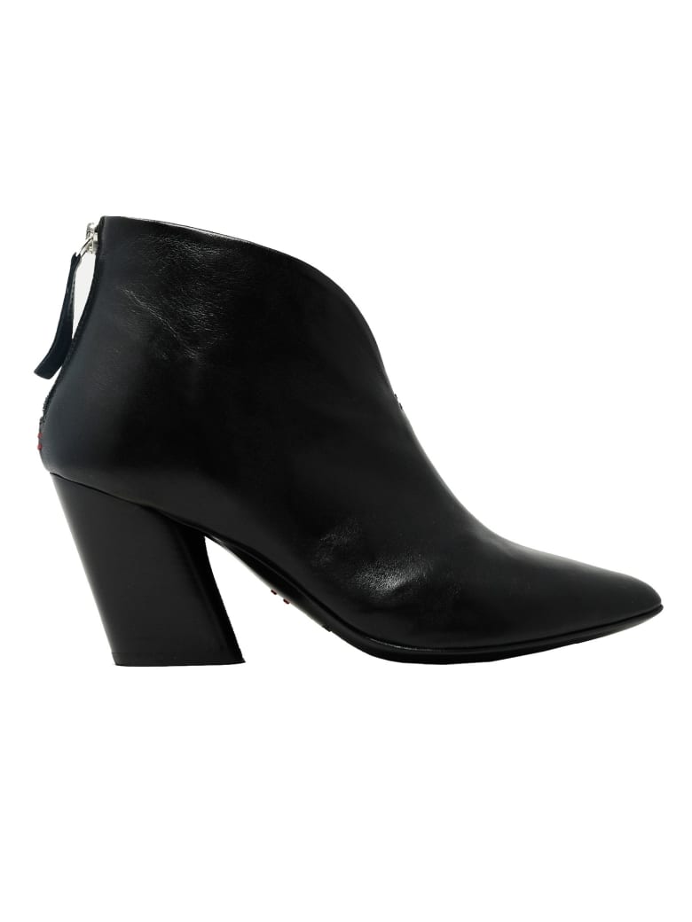 Halmanera Leather Ankle Boots - BLACK