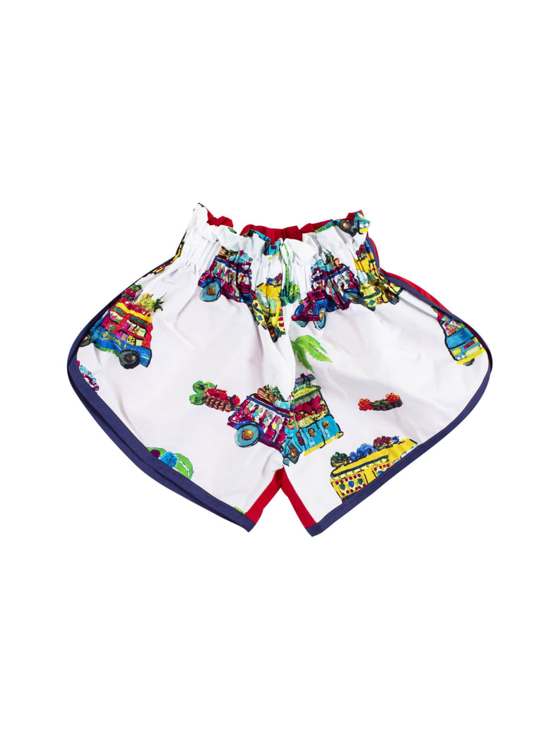 Stella Jean Girl's Shorts In Printed Cotton - White