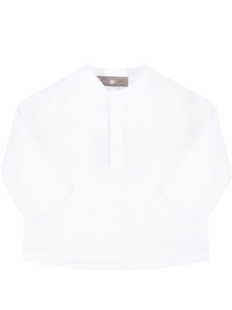 Little Bear White Shirt For Babykids - White