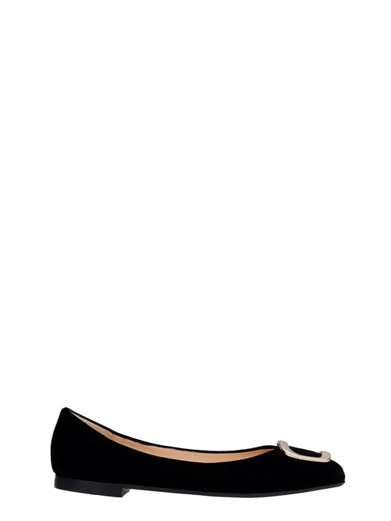 Fabio Rusconi Ballet Flats In Black Velvet - black