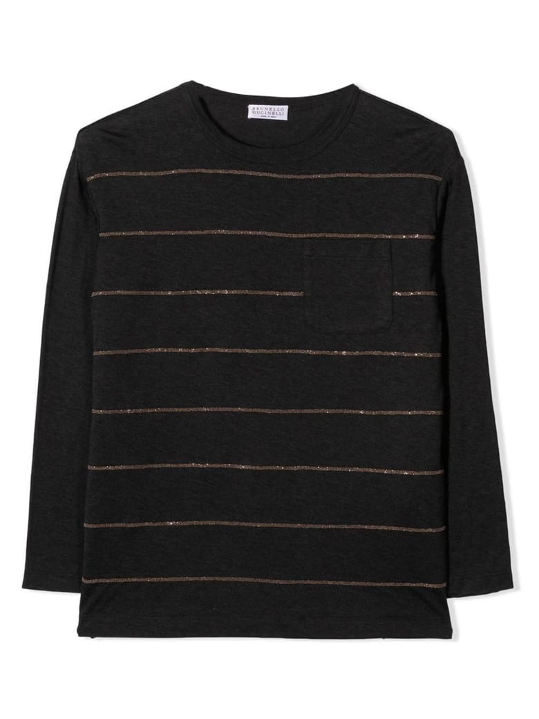 Brunello Cucinelli Dark Grey Cotton Sweater - Antracite