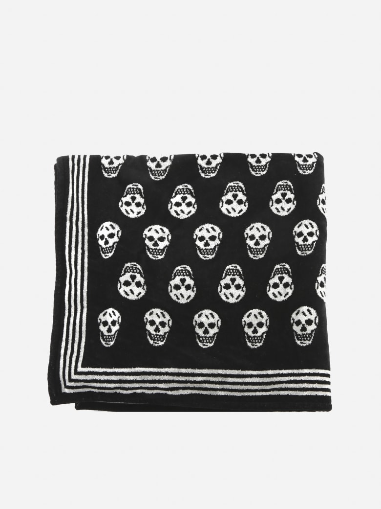 Alexander McQueen All Over Skull Beach Towel - Nero