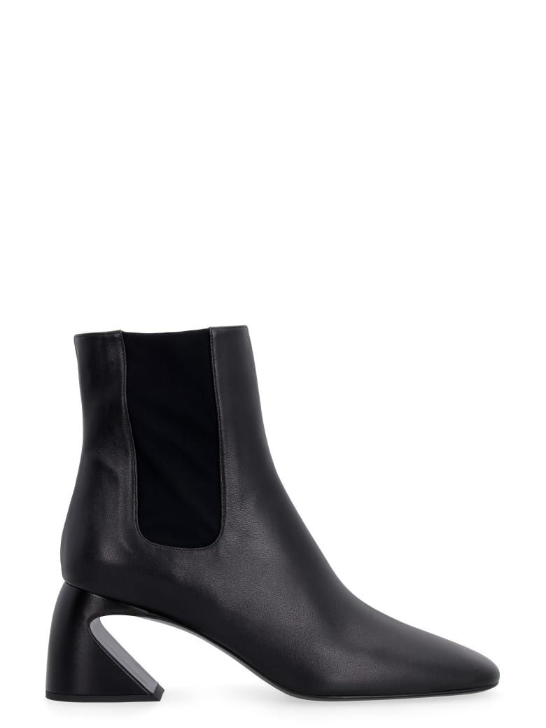 Jil Sander Leather Ankle Boots - black