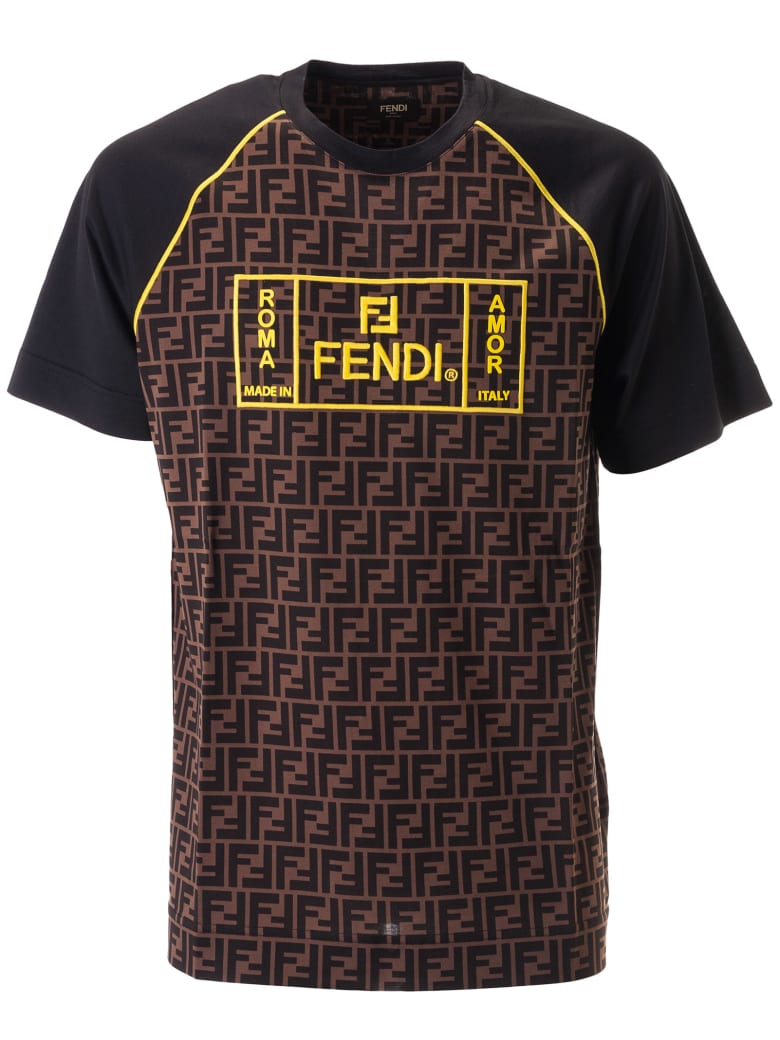 Fendi Fendi Double F Logo T-shirt - Lemon - 11128704 | italist