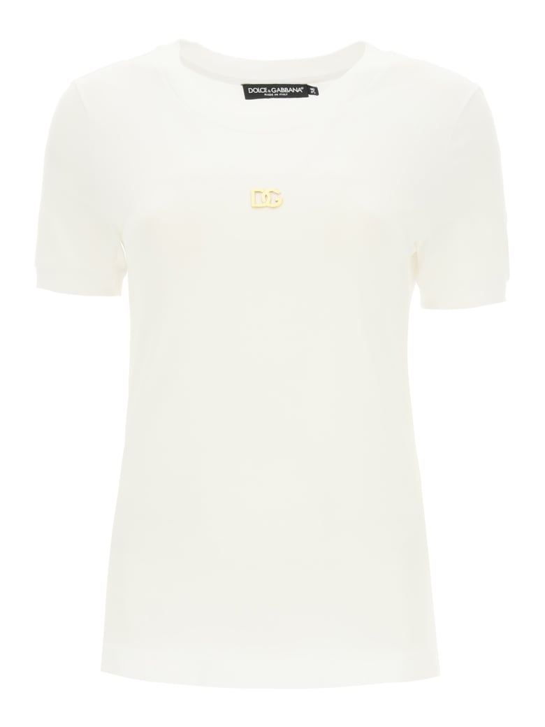 Dolce & Gabbana T-shirt With Metallic Dg Logo