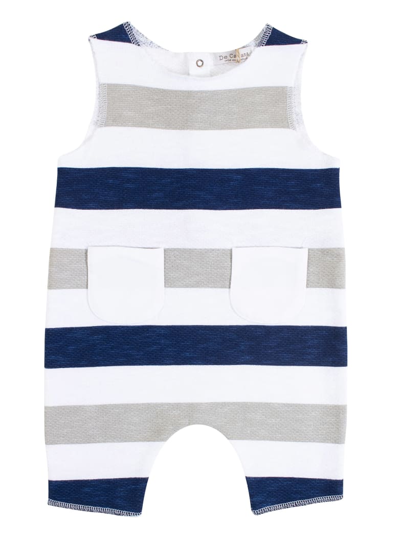 De Cavana Newborn Striped Romper - Blu elettrico