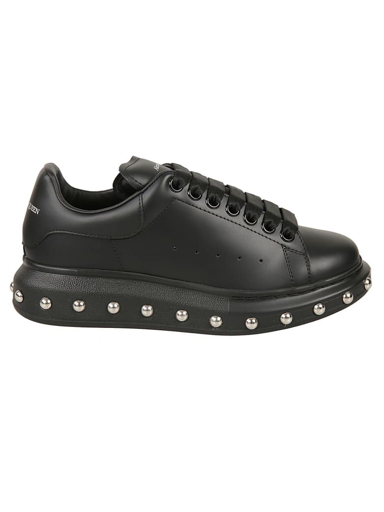 alexander mcqueen black studded shoes