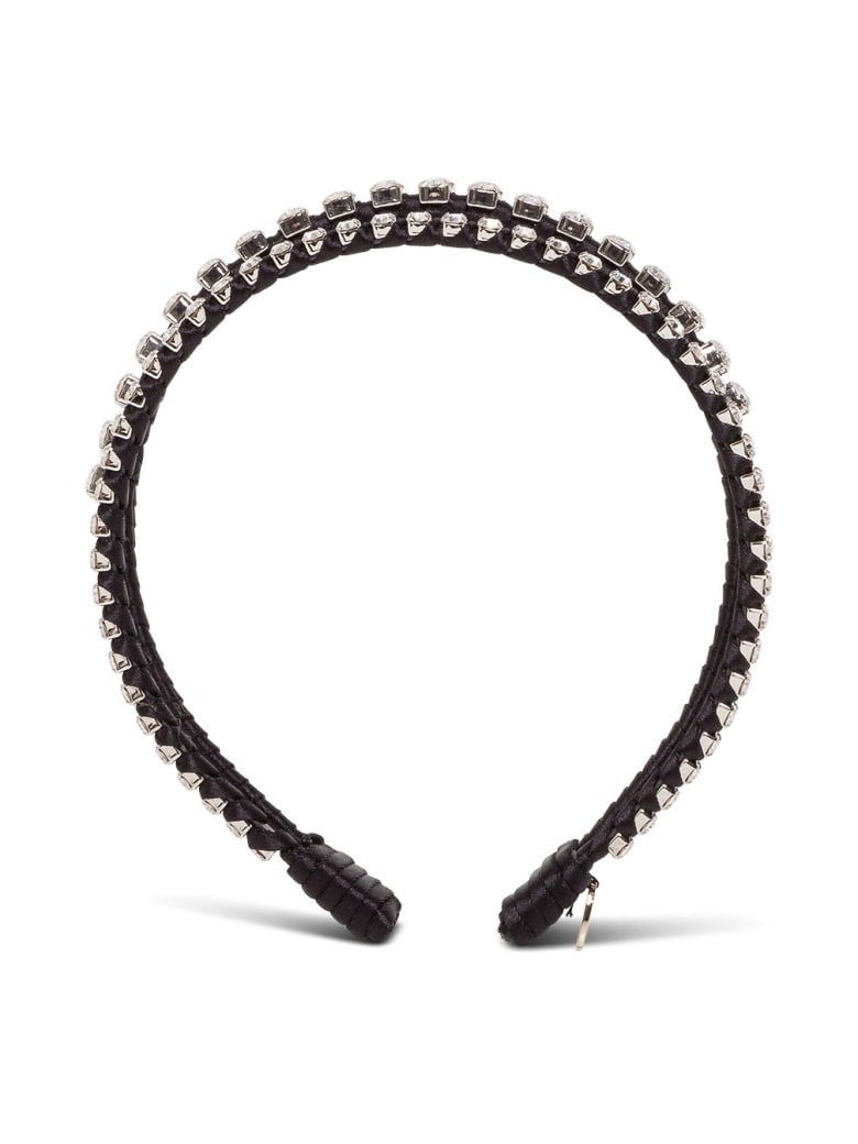 RED Valentino Hairband With Rhinestone Detail - Black