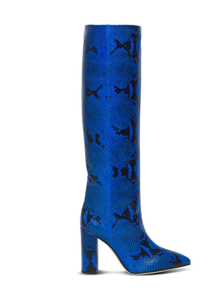 Paris Texas Embossed Leather Boots - Blu