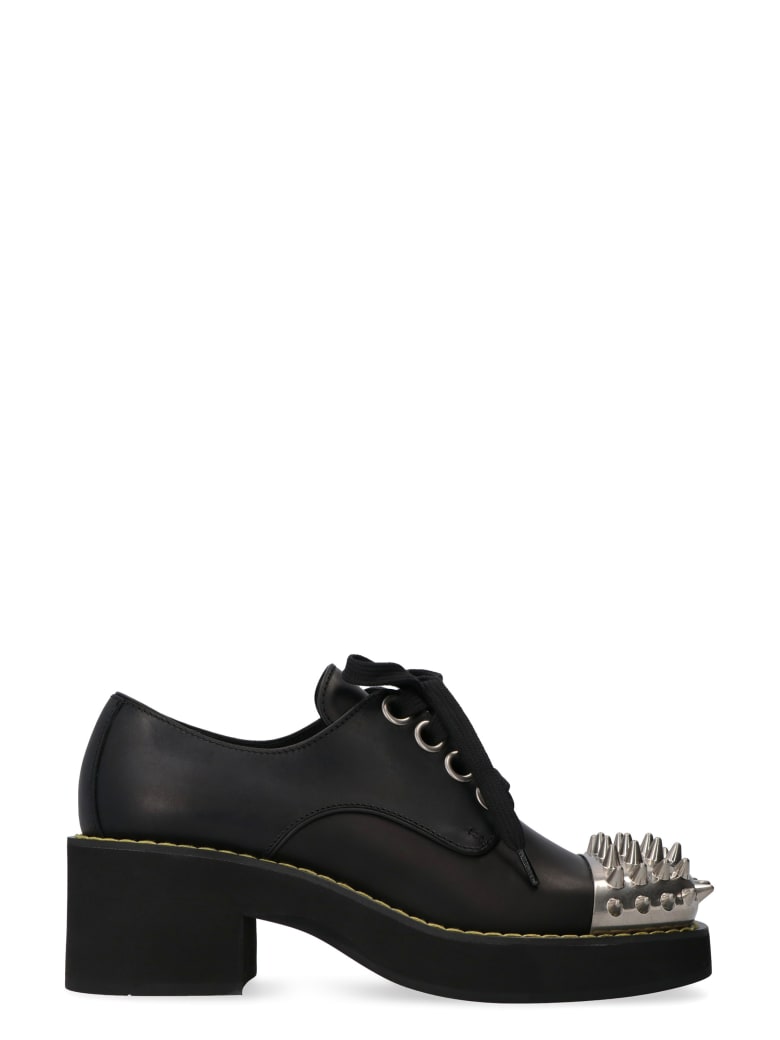 Miu Miu Leather Lace-up Shoes - black