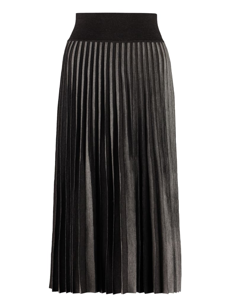 Agnona Pleated Knitted Skirt - grey