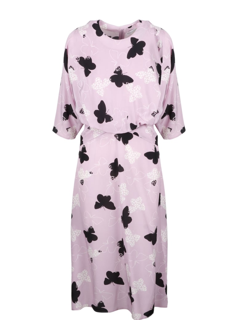 RED Valentino Butterflies Midi Dress - Pink & Purple
