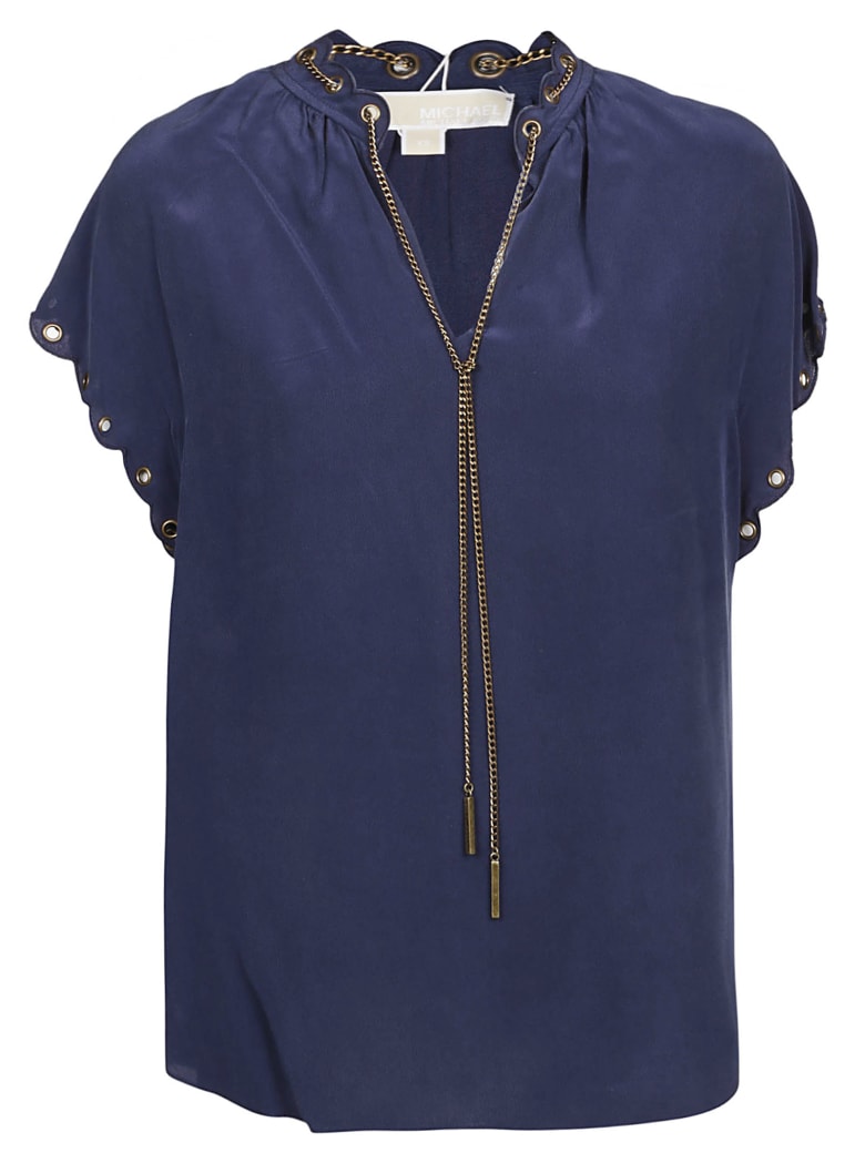 michael kors blouse with gold chain