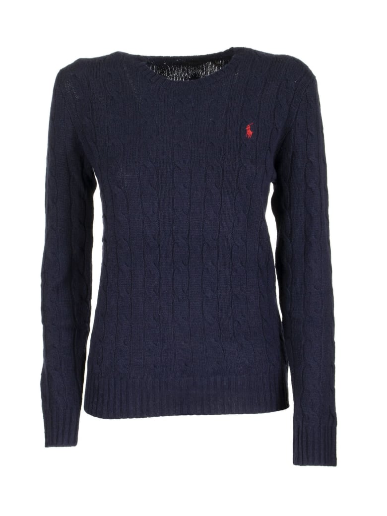 Ralph Lauren Cable Knit Wool And Cashmere Sweater - Blue