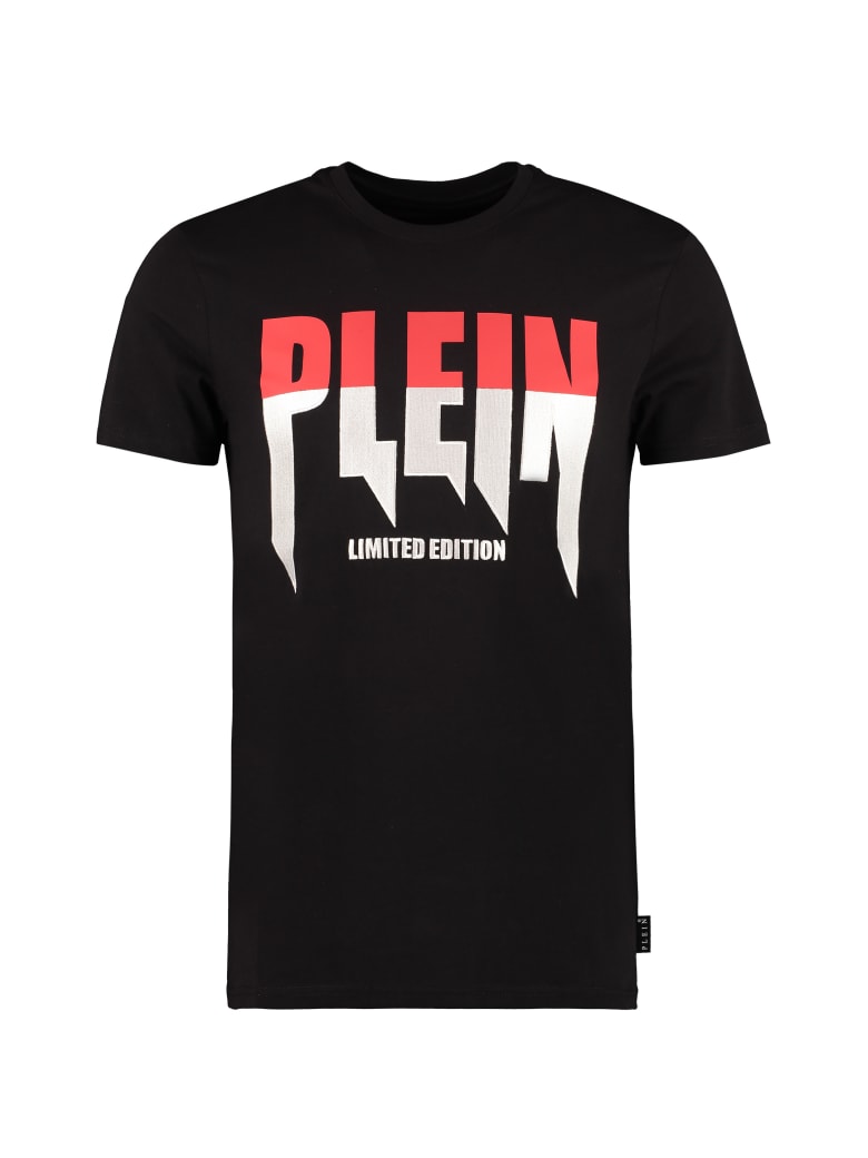 Philipp Plein Logo Print Cotton T-shirt - black