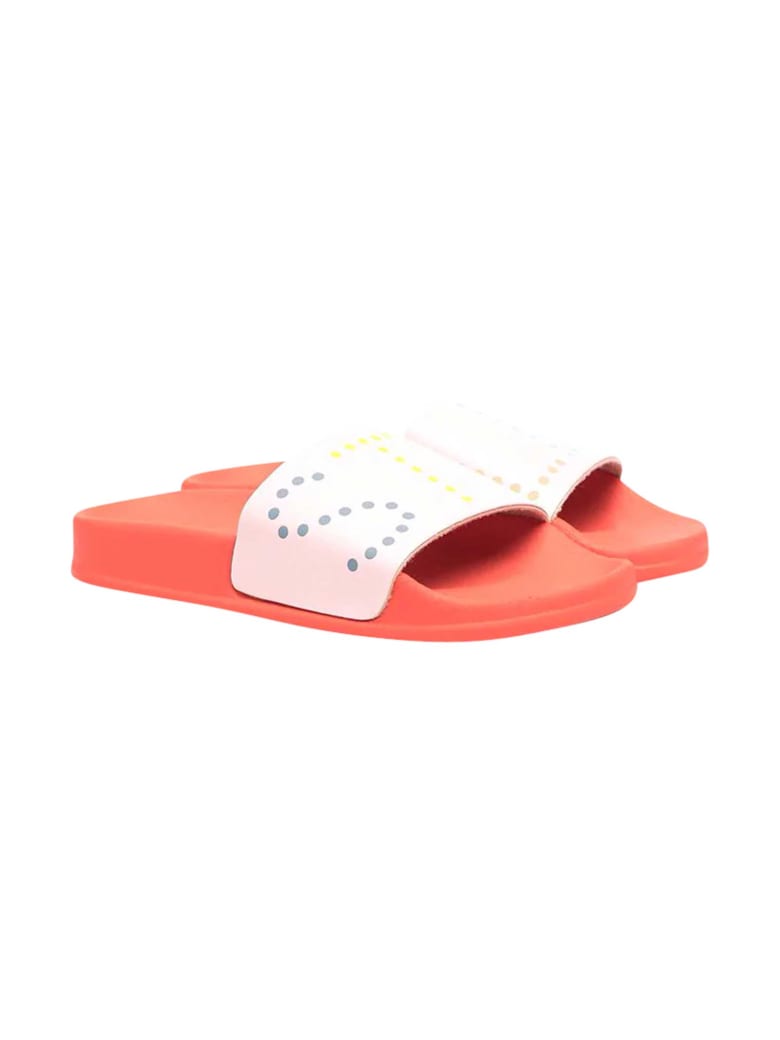 Stella McCartney Kids Pink Slippers With White Logo Band - Rosa