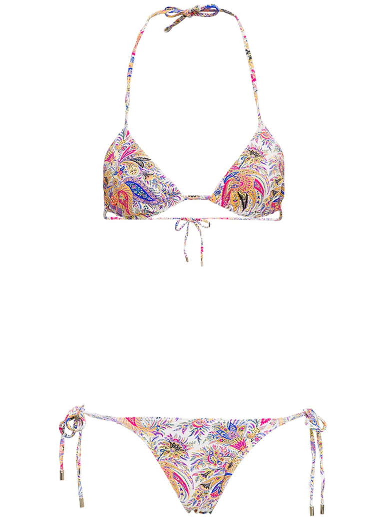Etro Ibiza White Bikini With Paisely Print - White