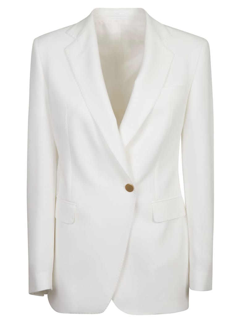 Tagliatore One Buttoned Plain Blazer - White