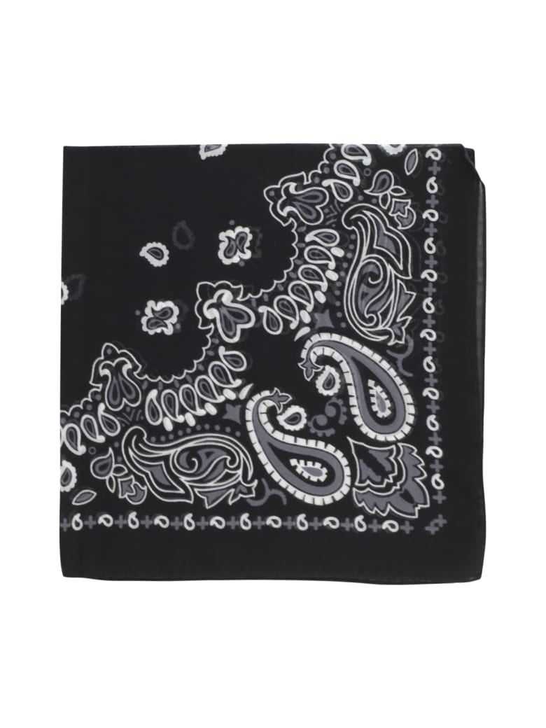 Destin Surl Bandana Cotton Scarf 60x60 - Bianco Nero