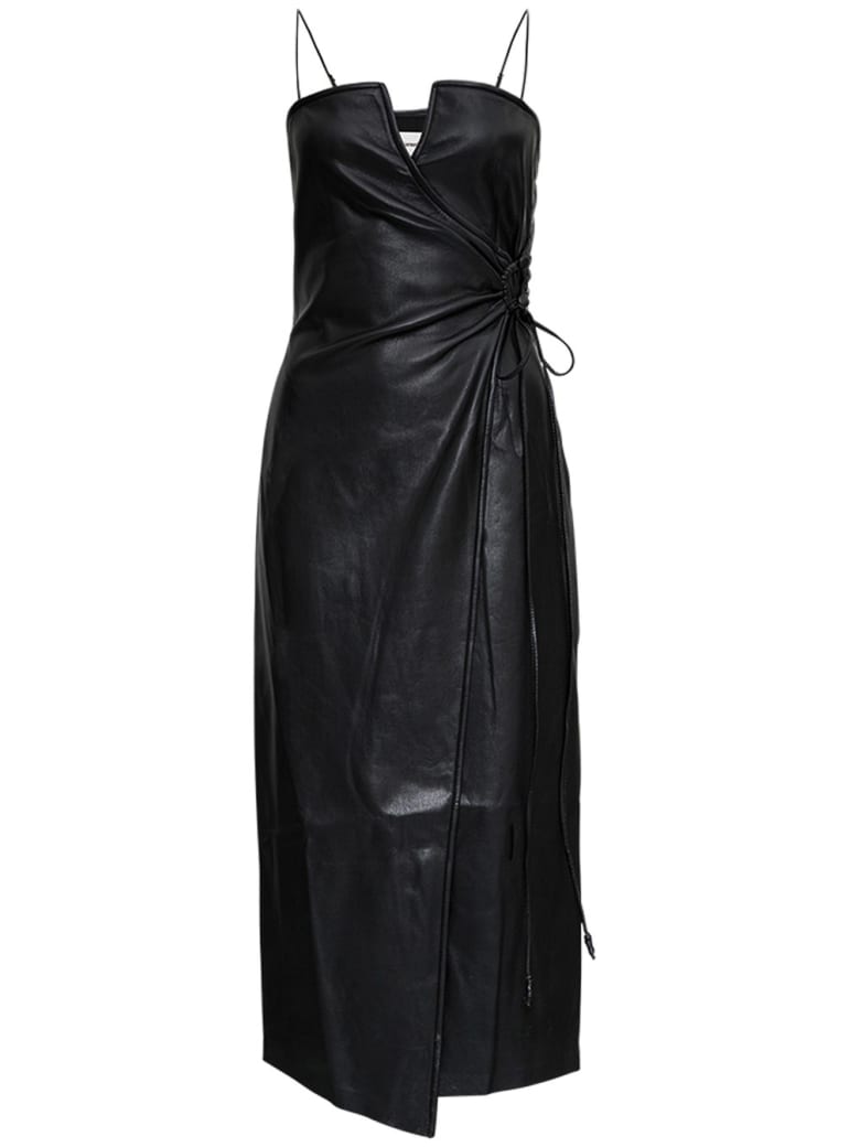 Nanushka Anubis Dress In Black Vegan Leather - Black