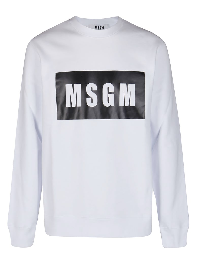 MSGM White Cotton Sweatshirt - White