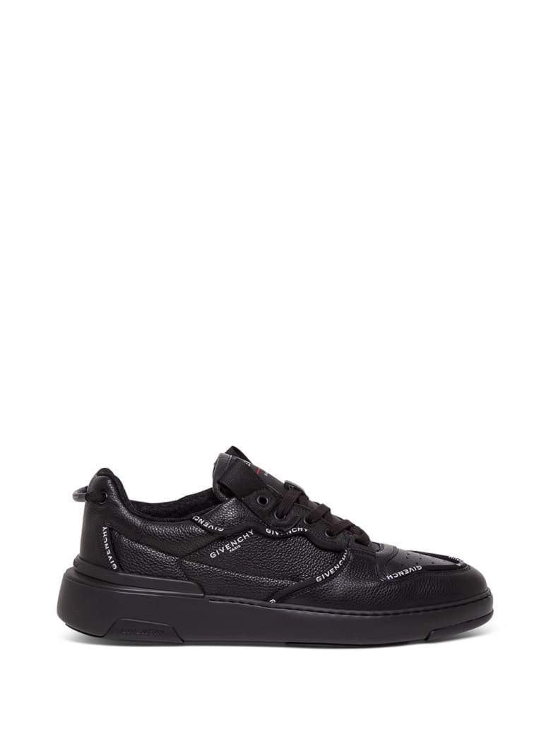 Givenchy Black Leather Sneakers With Contrasting Logo - Nero