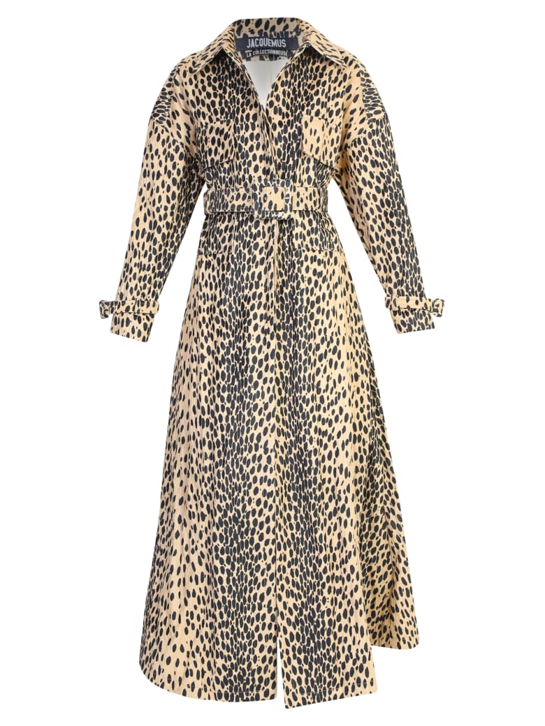 leopard print trench coat