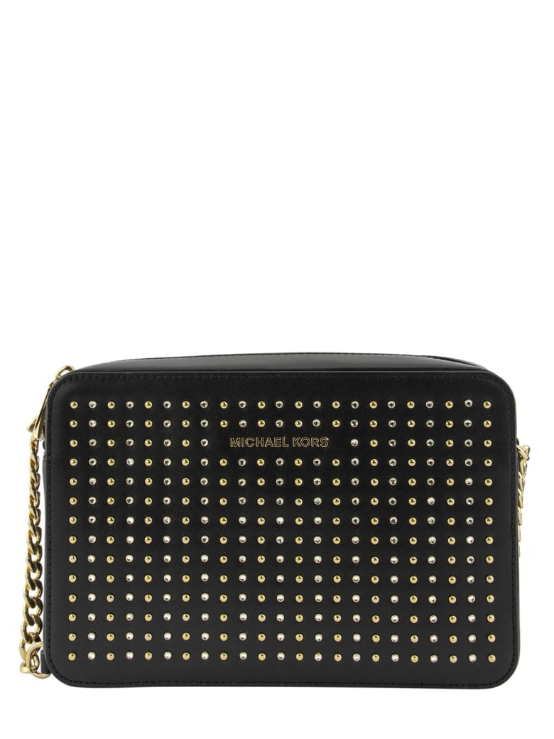 michael kors black studded crossbody