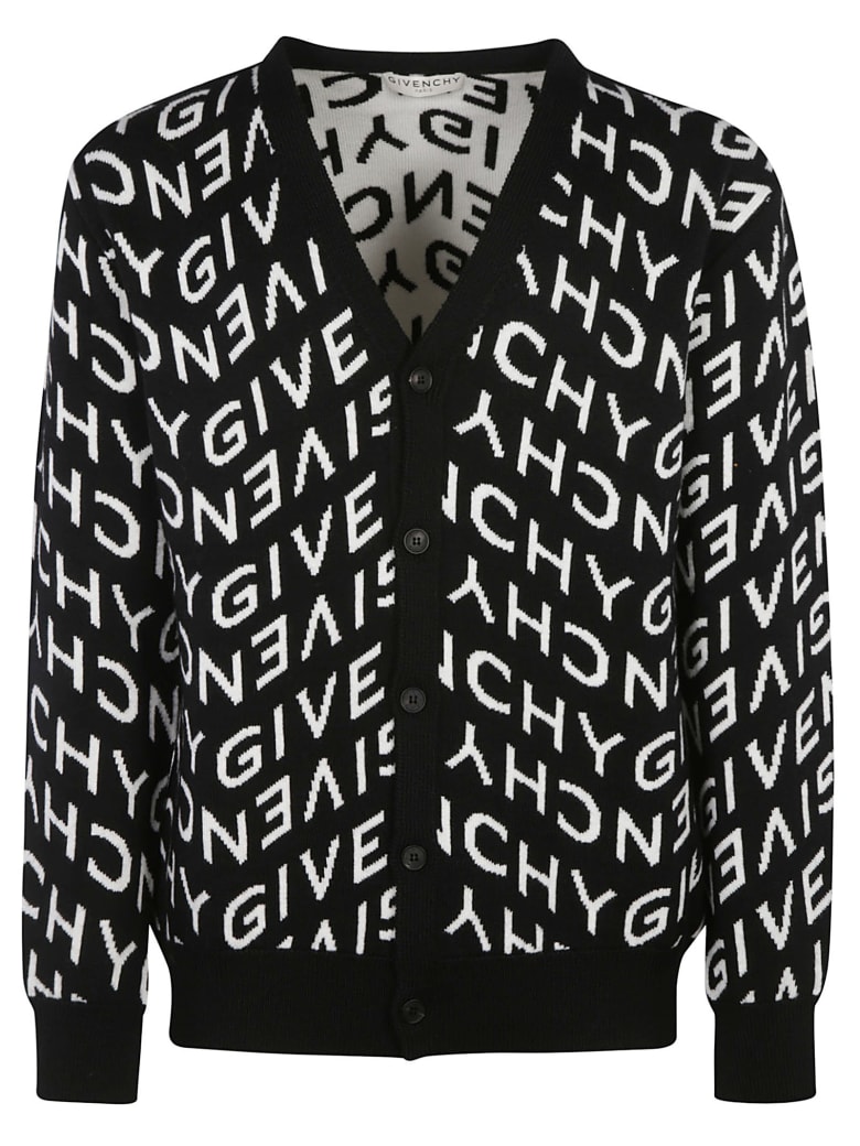 Givenchy All-over Logo Patterned Cardigan - Nero