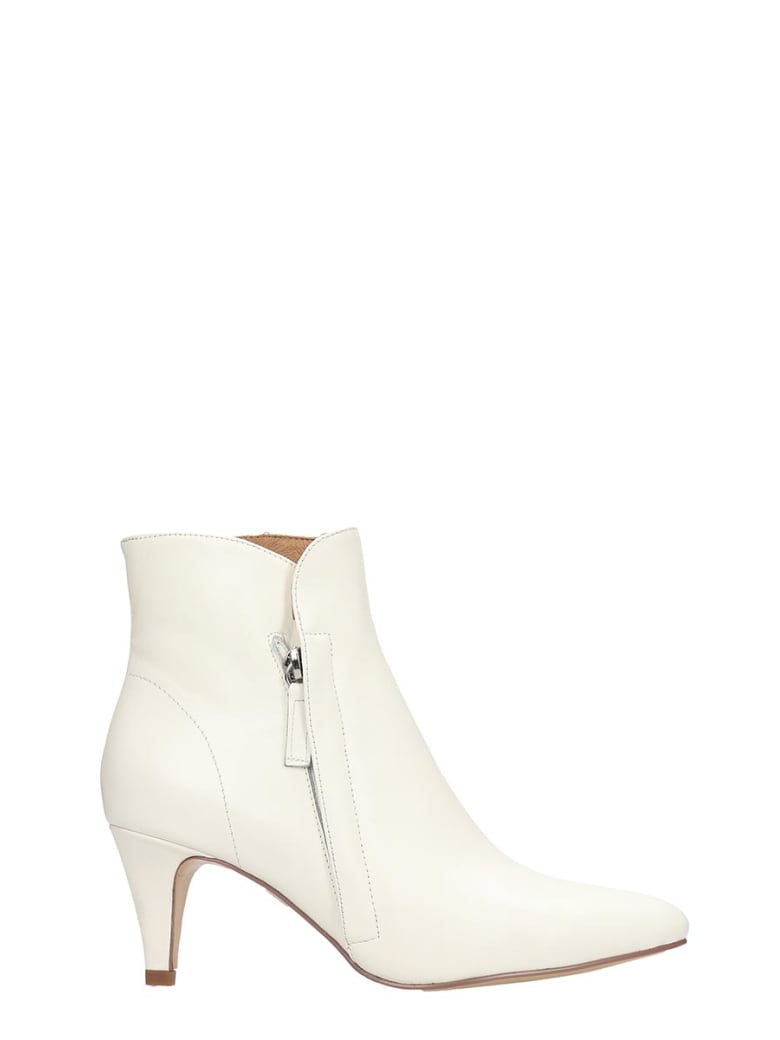 white low heel ankle boots