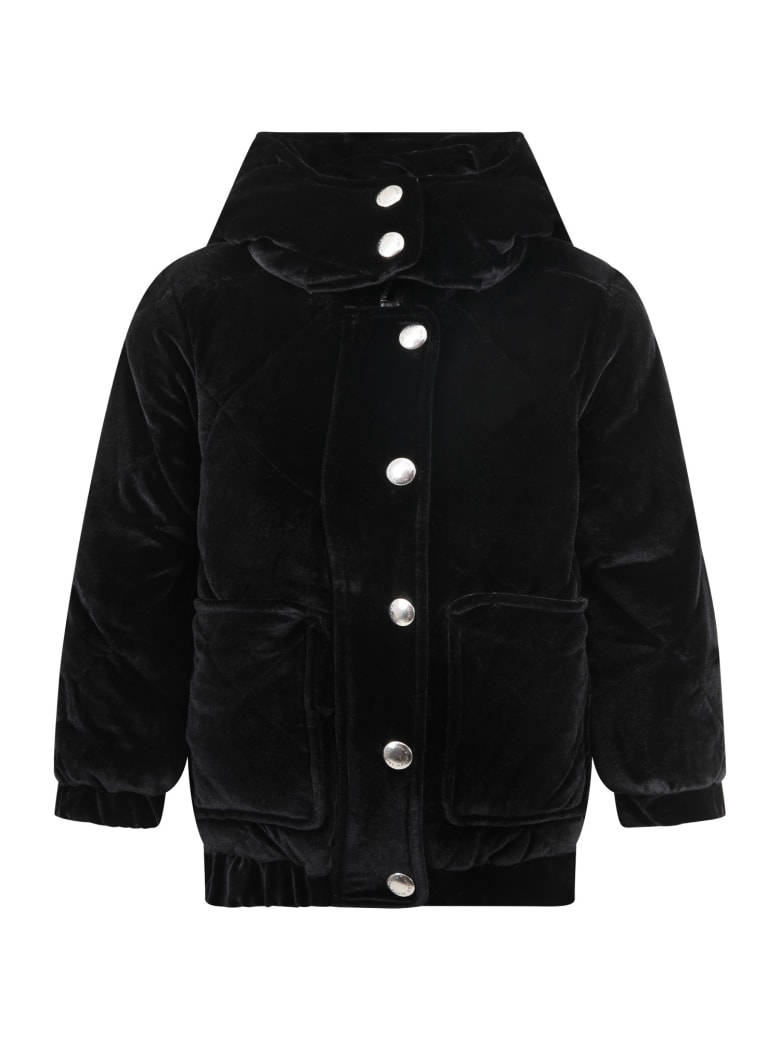 Sonia Rykiel Black Jacket For Girl With Logo - Black