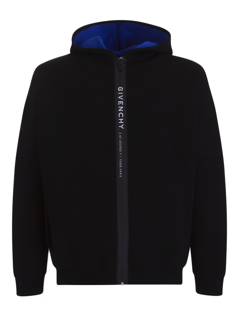 Givenchy Logo Zip Hooded Jacket - Nero
