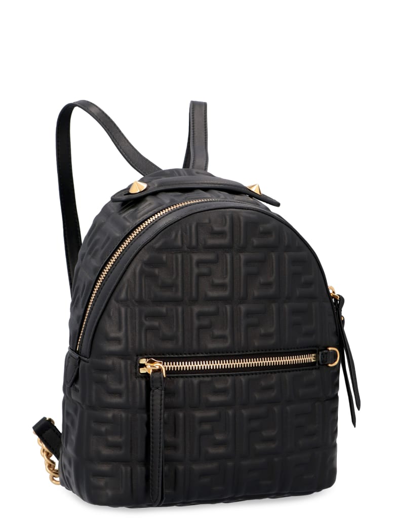 fendi black leather backpack